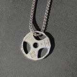 Men's Barbell Dumbbell Pendant Necklace Stainless Steel Fitness Jewelry