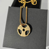 Men's Barbell Dumbbell Pendant Necklace Stainless Steel Fitness Jewelry