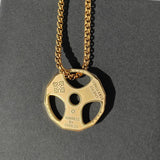 Men's Barbell Dumbbell Pendant Necklace Stainless Steel Fitness Jewelry