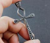 Men's Stainless Steel Biker Ankh Pendant Charm