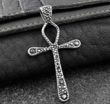 Men's Stainless Steel Biker Ankh Pendant Charm