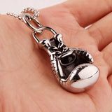 Men's Stainless Steel Boxing Glove Necklace Chain Pendant