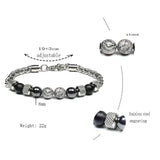 Men's Steel Bracelet Stone String Charm Jewelry Gift