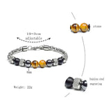 Men's Steel Bracelet Stone String Charm Jewelry Gift
