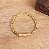 Men's Stainless Steel Golden Silver Chain Bracelet