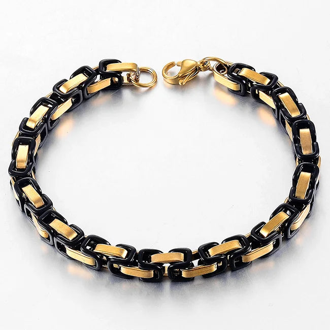 Men's Stainless Steel Byzantine Bracelet 6mm