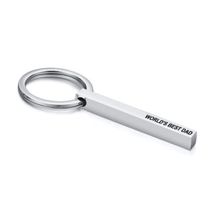 Men's Stainless Steel Square Keychains, Fashion Jewelry Gift for Christmas