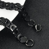 Men's Stainless Steel Geometric Byzantine Chain Bracelet Width 8.5mm