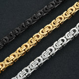Men's Stainless Steel Geometric Byzantine Chain Bracelet Width 8.5mm