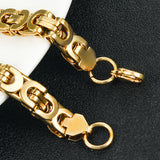 Men's Stainless Steel Geometric Byzantine Chain Bracelet Width 8.5mm