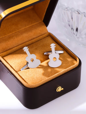 Stainless Steel Guitar Cufflinks for Men