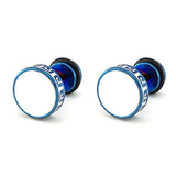 Men's Stainless Steel Horizontal Bar Earrings Titanium Stud Punk Earrings