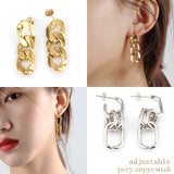 Men's Stainless Steel Horizontal Bar Earrings Titanium Stud Punk Earrings