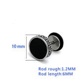 Men's Stainless Steel Horizontal Bar Earrings Titanium Stud Punk Earrings