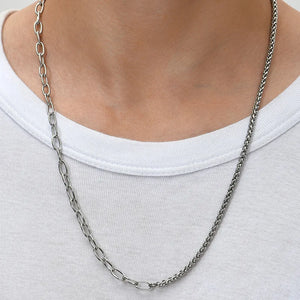 Men's Stainless Steel Keel Chain Splicing Necklace