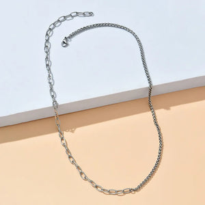Men's Stainless Steel Keel Chain Splicing Necklace
