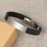 Men's Personalized Stainless Steel Leather Bracelet