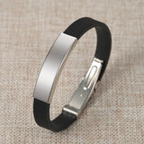 Men's Personalized Stainless Steel Leather Bracelet