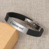 Men's Personalized Stainless Steel Leather Bracelet