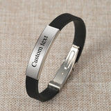 Men's Personalized Stainless Steel Leather Bracelet