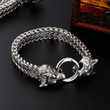 Men's Stainless Steel Mesh Chain Bracelet Rock and Roll Motorcycle