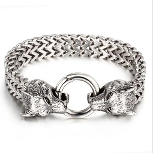 Men's Stainless Steel Mesh Chain Bracelet Rock and Roll Motorcycle