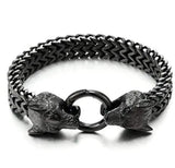 Men's Stainless Steel Mesh Chain Bracelet Rock and Roll Motorcycle