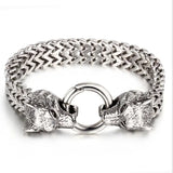 Men's Stainless Steel Mesh Chain Bracelet Rock and Roll Motorcycle
