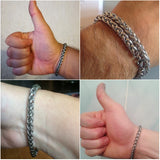 Stainless Steel Necklace Toggle bar Clasp Silver Wheat Chain