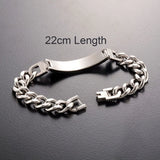 Men's Custom Medical Alert ID Bracelet - Stainless Steel