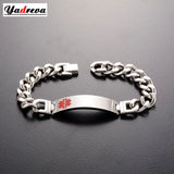 Men's Custom Medical Alert ID Bracelet - Stainless Steel