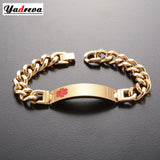 Men's Custom Medical Alert ID Bracelet - Stainless Steel