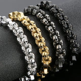 Men's Stainless Steel Skull Bracelet 10MM Chain Gothic Jewelry