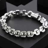 Men's Stainless Steel Skull Bracelet 10MM Chain Gothic Jewelry
