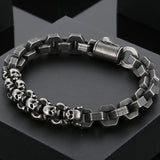 Men's Stainless Steel Skull Bracelet 10MM Chain Gothic Jewelry