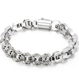 Men's Stainless Steel Skull Bracelet 10MM Chain Gothic Jewelry