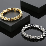 Men's Stainless Steel Skull Bracelet 10MM Chain Gothic Jewelry