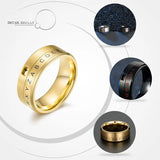 Men's Stainless Steel Spinner Rings Lucky Number Alphabet Letters