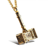Men's Stainless Steel Thor's Hammer Mjolnir Pendant Necklace Chain