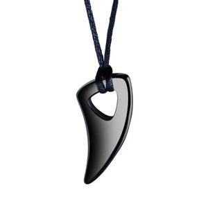 Men's Stainless Steel Wolf Tooth Pendant Chain Biker Necklace