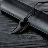 Men's Stainless Steel Wolf Tooth Pendant Chain Biker Necklace