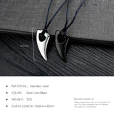 Men's Stainless Steel Wolf Tooth Pendant Chain Biker Necklace