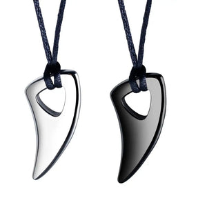 Men's Stainless Steel Wolf Tooth Pendant Chain Biker Necklace