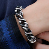 Men's Stainless Steel Bracelet Skull Retro Chain Twisted Punk Jewelry