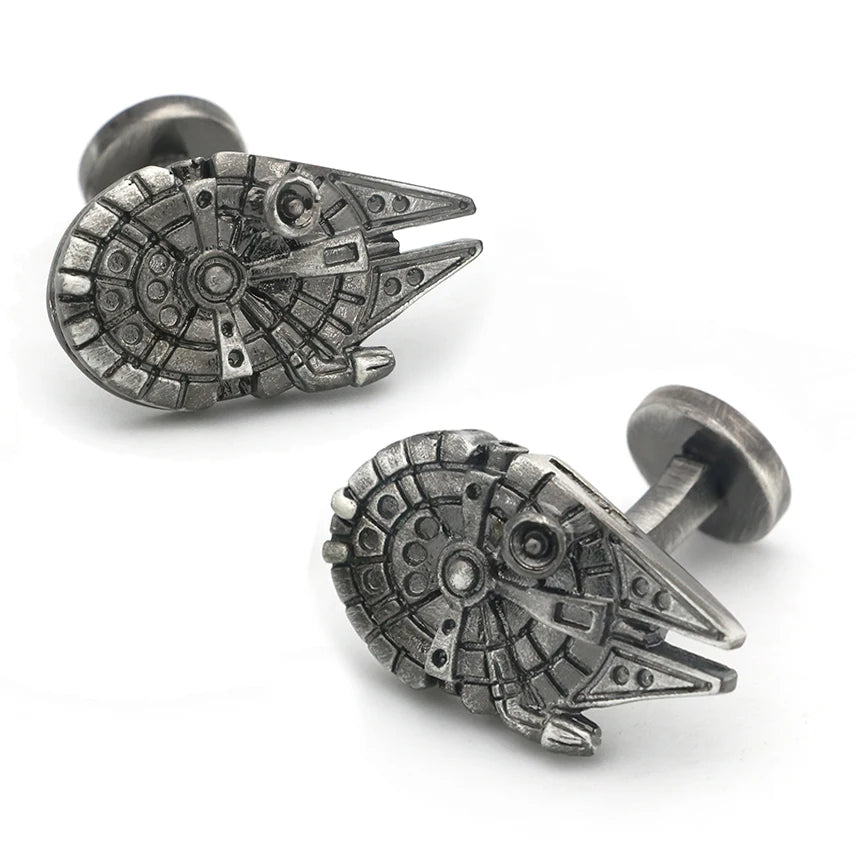 Men's Star Movie Airship Cufflinks Vintage Gunblack Cuff Links
