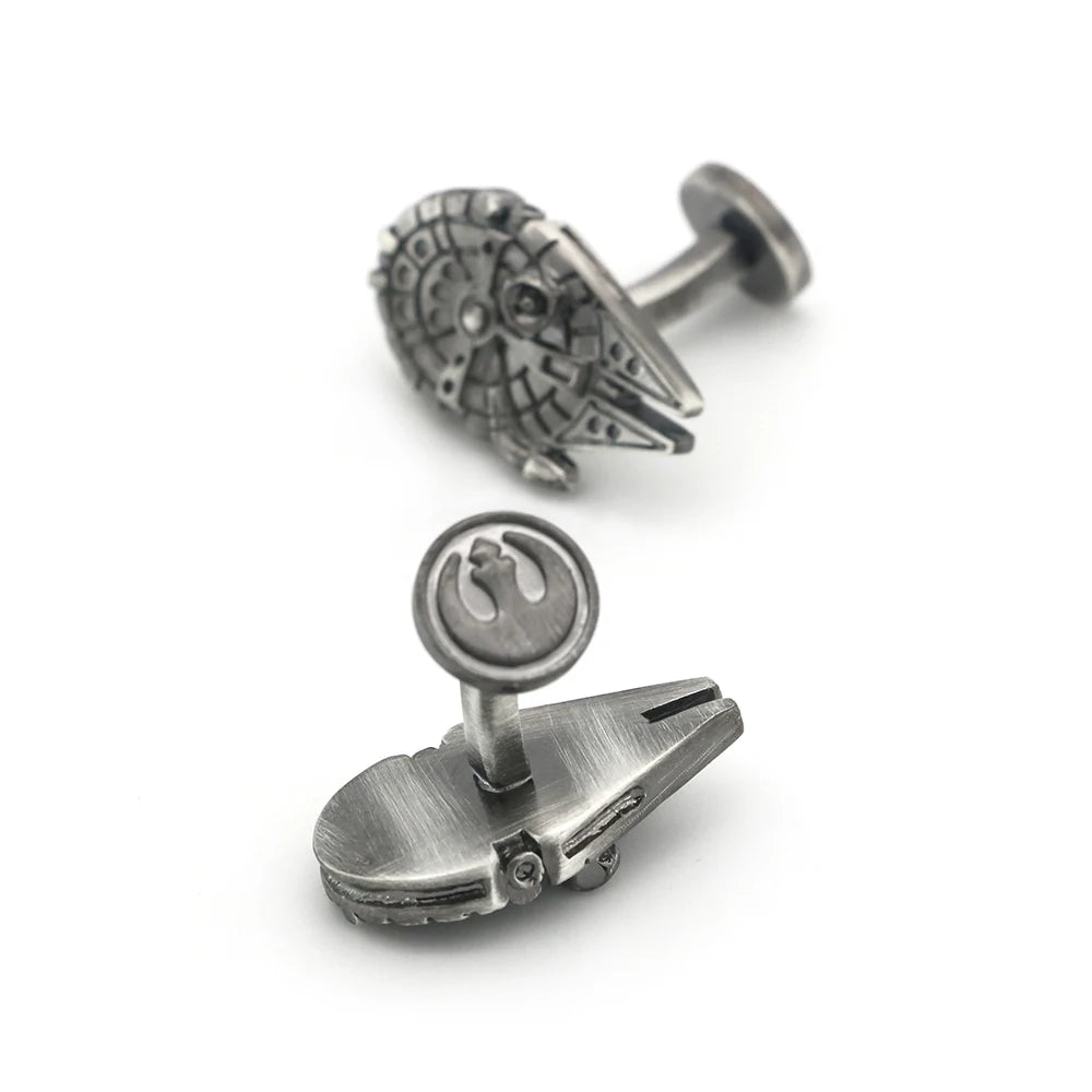 Men's Star Movie Airship Cufflinks Vintage Gunblack Cuff Links
