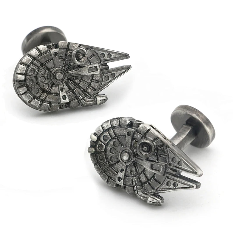 Men's Star Movie Airship Cufflinks Vintage Gunblack Cuff Links