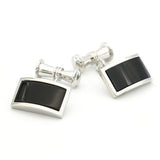 Men's Stone Cuff Links Silver Brass Material Cufflinks