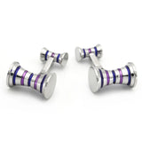 Men's Stripes Cuff Links Copper Purple Double Sides
