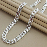 Men's 10MM 925 Silver Cuban Link Chain Necklaces